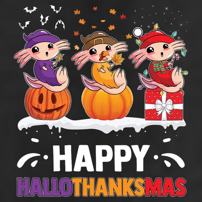 Happy Thanksmas Axolotl 25L Jumbo Tote
