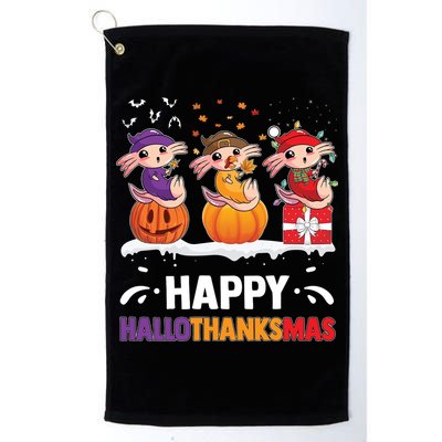 Happy Thanksmas Axolotl Golf Towel