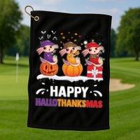 Happy Thanksmas Axolotl Golf Towel