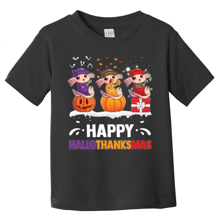 Happy Thanksmas Axolotl Toddler T-Shirt