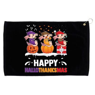 Happy Thanksmas Axolotl Grommeted Golf Towel