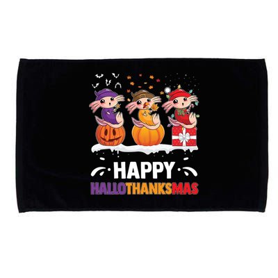 Happy Thanksmas Axolotl Microfiber Hand Towel