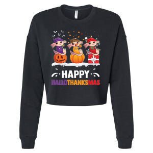 Happy Thanksmas Axolotl Cropped Pullover Crew