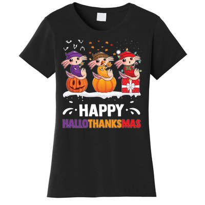 Happy Thanksmas Axolotl Women's T-Shirt