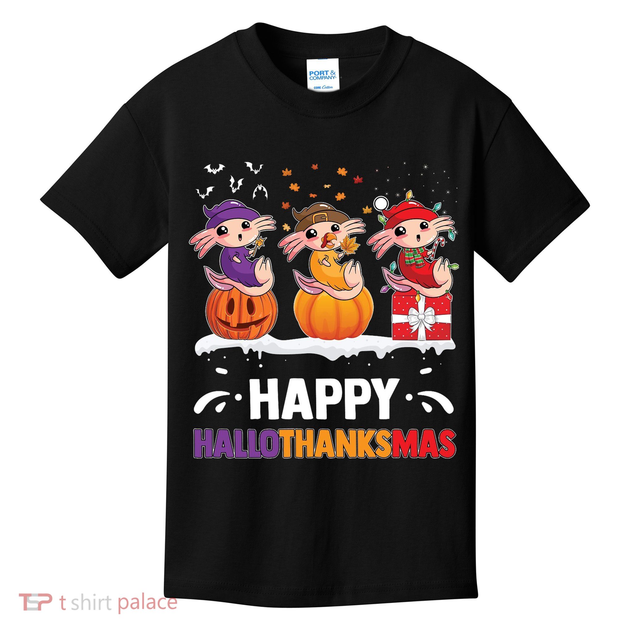 Happy Thanksmas Axolotl Kids T-Shirt