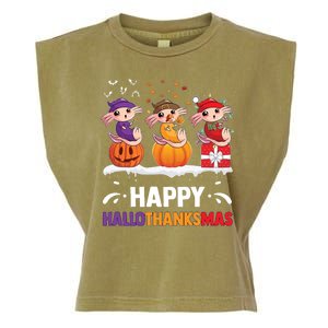 Happy Thanksmas Axolotl Garment-Dyed Women's Muscle Tee