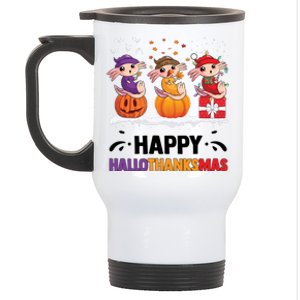 Happy Thanksmas Axolotl Stainless Steel Travel Mug