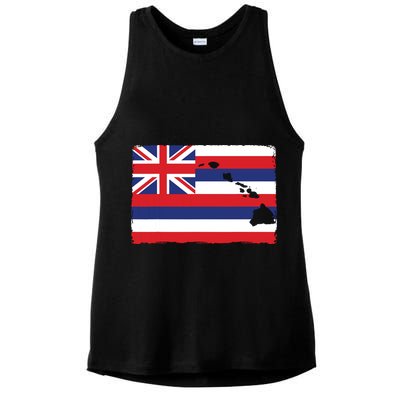 Hawaii The Aloha State Flag By Hawaii Nei All Day Ladies PosiCharge Tri-Blend Wicking Tank