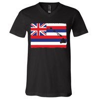 Hawaii The Aloha State Flag By Hawaii Nei All Day V-Neck T-Shirt