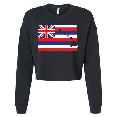 Hawaii The Aloha State Flag By Hawaii Nei All Day Cropped Pullover Crew