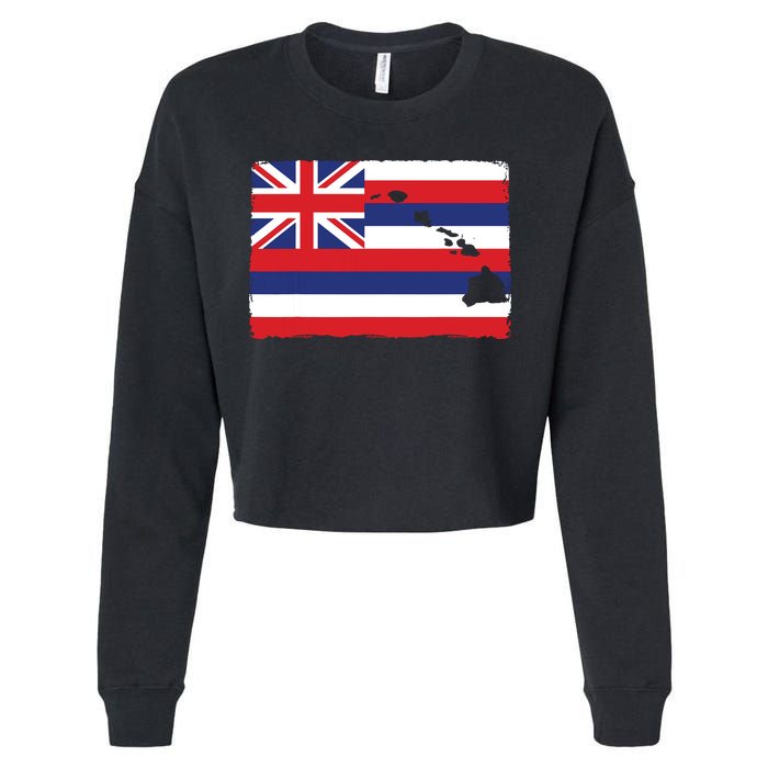 Hawaii The Aloha State Flag By Hawaii Nei All Day Cropped Pullover Crew