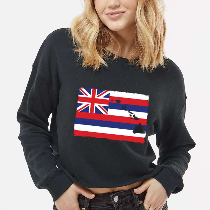 Hawaii The Aloha State Flag By Hawaii Nei All Day Cropped Pullover Crew
