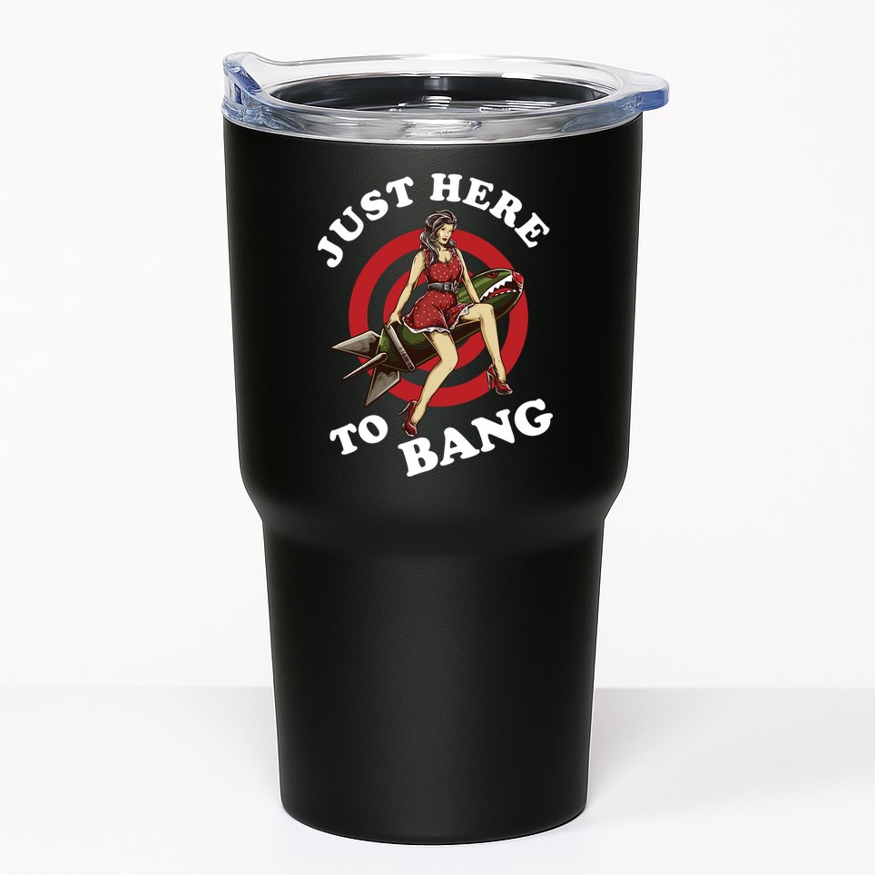 Here To Bang 4th Of July Pin Up Girl Rocket Tumbler
