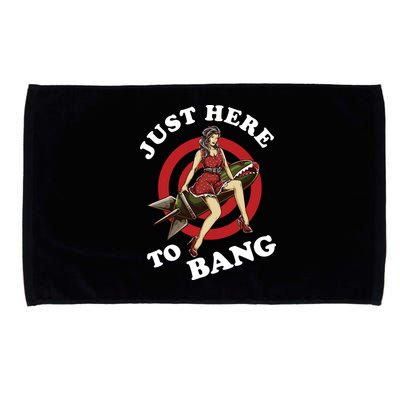 Here To Bang 4th Of July Pin Up Girl Rocket Microfiber Hand Towel