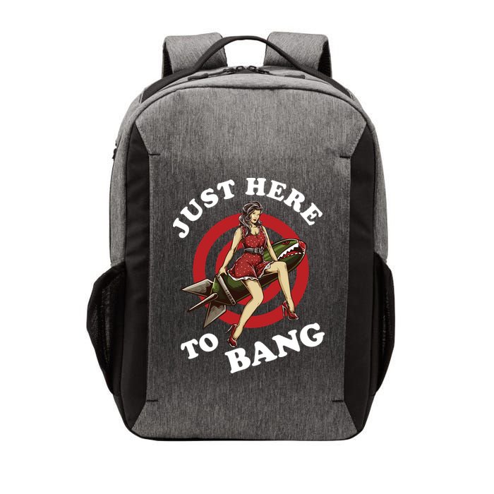Here To Bang 4th Of July Pin Up Girl Rocket Vector Backpack