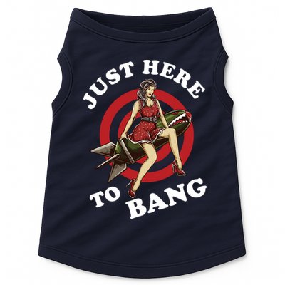 Here To Bang 4th Of July Pin Up Girl Rocket Doggie Tank