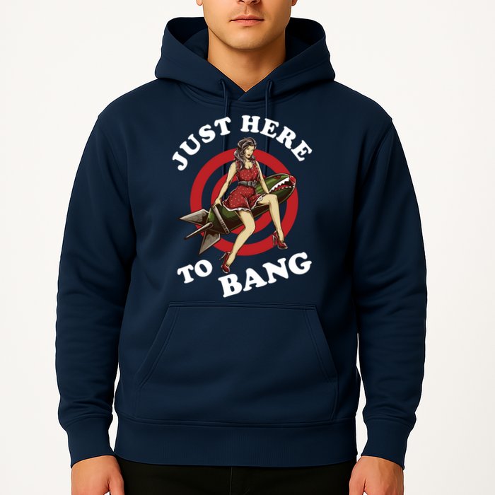 Here To Bang 4th Of July Pin Up Girl Rocket Hoodie