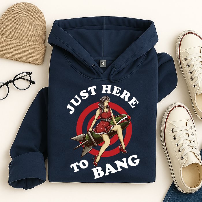 Here To Bang 4th Of July Pin Up Girl Rocket Hoodie