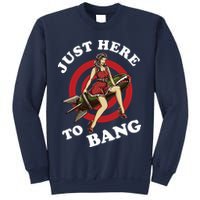Here To Bang 4th Of July Pin Up Girl Rocket Sweatshirt