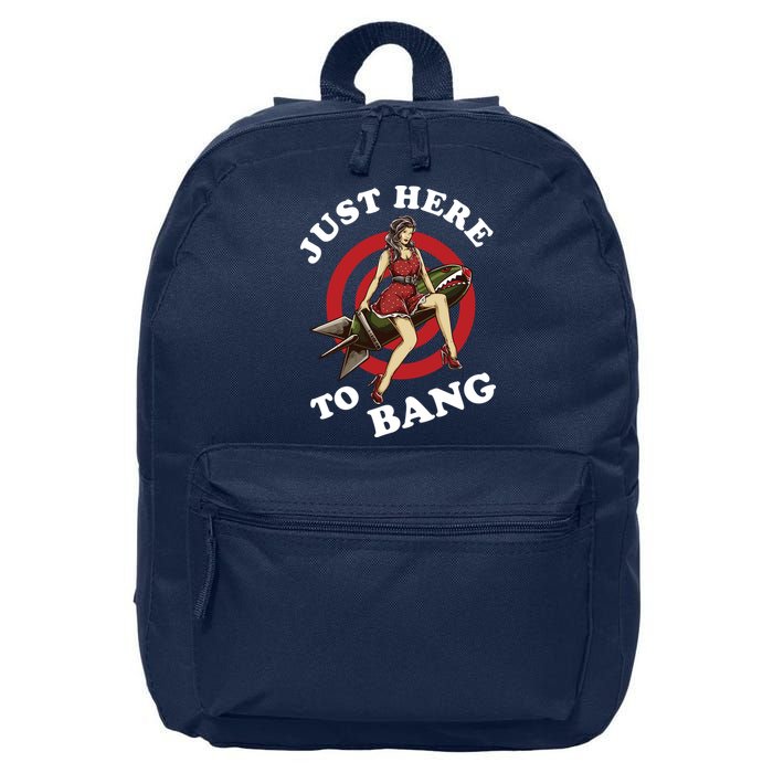 Here To Bang 4th Of July Pin Up Girl Rocket 16 in Basic Backpack