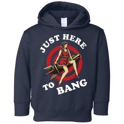 Here To Bang 4th Of July Pin Up Girl Rocket Toddler Hoodie