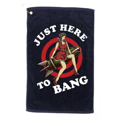 Here To Bang 4th Of July Pin Up Girl Rocket Golf Towel