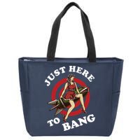 Here To Bang 4th Of July Pin Up Girl Rocket Zip Tote Bag