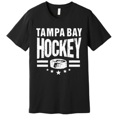 Hockey Tampa Bay Throwback Blue Tb Retro Tampa Bay Fan Pro Premium T-Shirt