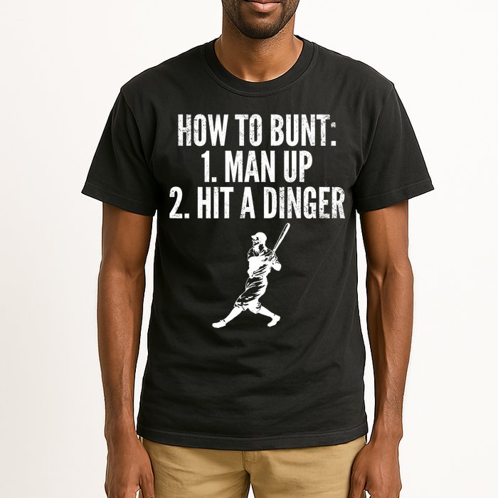 How To Bunt, Hit A Dinger Funny Baseball Player Home Run Fun Tall T-Shirt