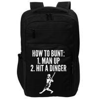 How To Bunt, Hit A Dinger Funny Baseball Player Home Run Fun Impact Tech Backpack