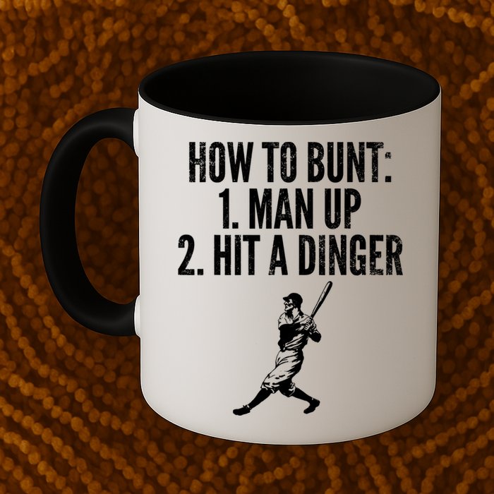 How To Bunt, Hit A Dinger Funny Baseball Player Home Run Fun Mug