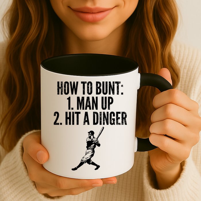 How To Bunt, Hit A Dinger Funny Baseball Player Home Run Fun Mug
