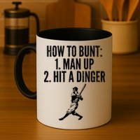How To Bunt, Hit A Dinger Funny Baseball Player Home Run Fun Mug