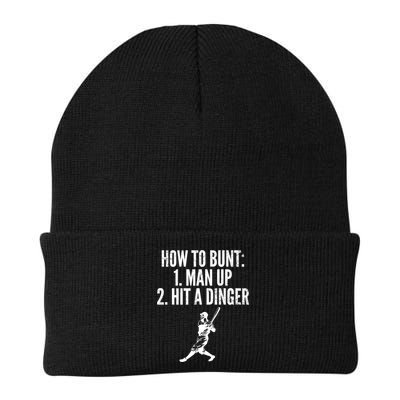 How To Bunt, Hit A Dinger Funny Baseball Player Home Run Fun Beanie