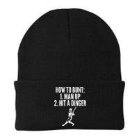 How To Bunt, Hit A Dinger Funny Baseball Player Home Run Fun Beanie