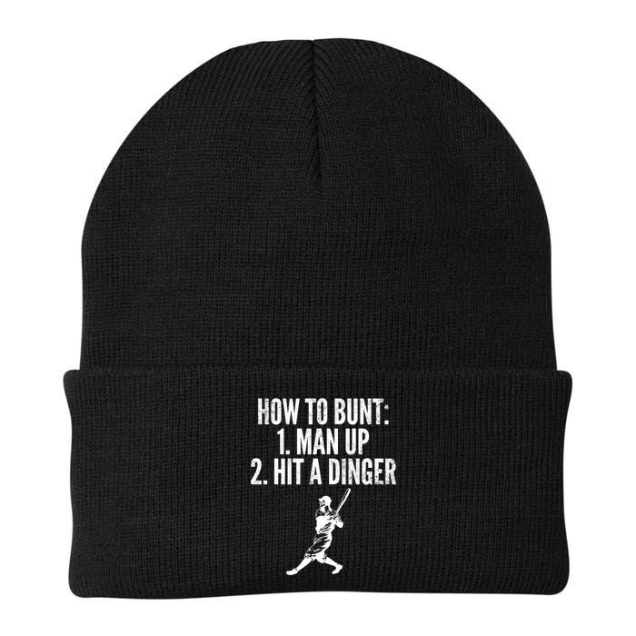 How To Bunt, Hit A Dinger Funny Baseball Player Home Run Fun Beanie