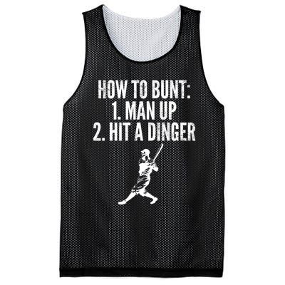 How To Bunt, Hit A Dinger Funny Baseball Player Home Run Fun Mesh Reversible Basketball Jersey Tank