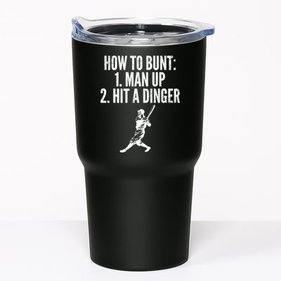 How To Bunt, Hit A Dinger Funny Baseball Player Home Run Fun Tumbler