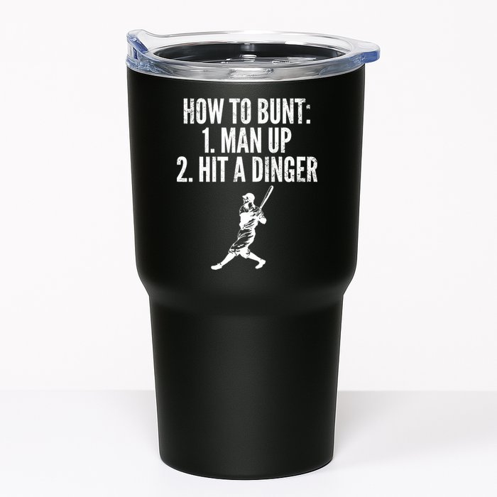 How To Bunt, Hit A Dinger Funny Baseball Player Home Run Fun Tumbler