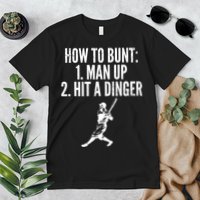 How To Bunt, Hit A Dinger Funny Baseball Player Home Run Fun Premium T-Shirt