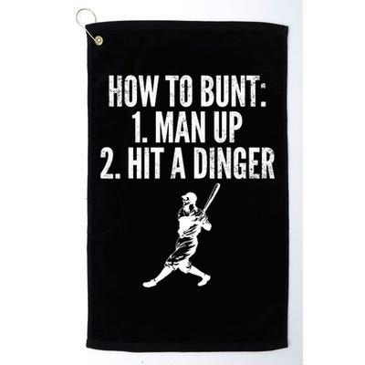 How To Bunt, Hit A Dinger Funny Baseball Player Home Run Fun Golf Towel