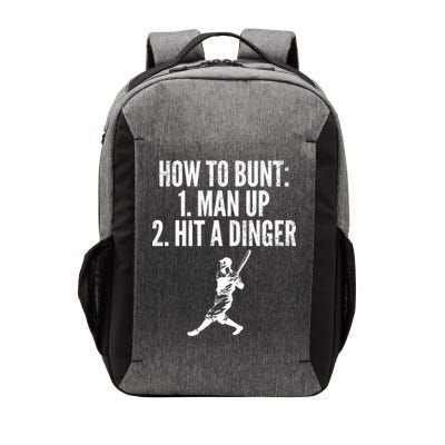 How To Bunt, Hit A Dinger Funny Baseball Player Home Run Fun Vector Backpack