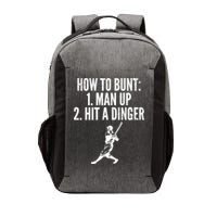 How To Bunt, Hit A Dinger Funny Baseball Player Home Run Fun Vector Backpack