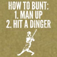 How To Bunt, Hit A Dinger Funny Baseball Player Home Run Fun Garment-Dyed Women's Muscle Tee