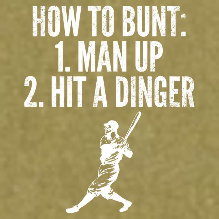 How To Bunt, Hit A Dinger Funny Baseball Player Home Run Fun Garment-Dyed Women's Muscle Tee