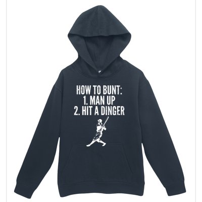 How To Bunt, Hit A Dinger Funny Baseball Player Home Run Fun Urban Pullover Hoodie