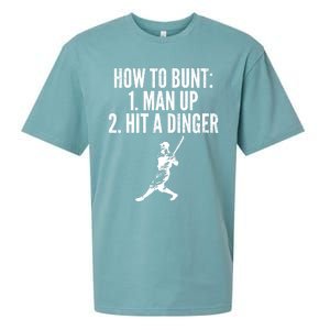 How To Bunt, Hit A Dinger Funny Baseball Player Home Run Fun Sueded Cloud Jersey T-Shirt