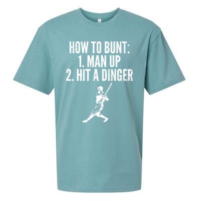 How To Bunt, Hit A Dinger Funny Baseball Player Home Run Fun Sueded Cloud Jersey T-Shirt