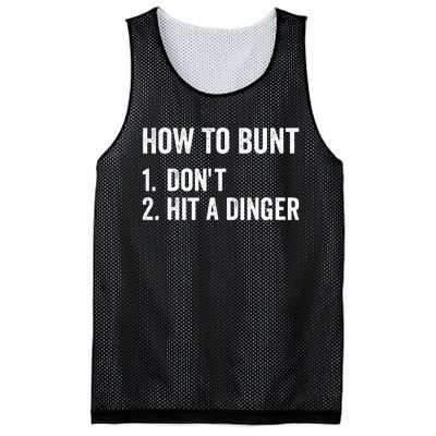 How To Bunt Dont Hit A Dinger Funny Baseball Softball Mesh Reversible Basketball Jersey Tank