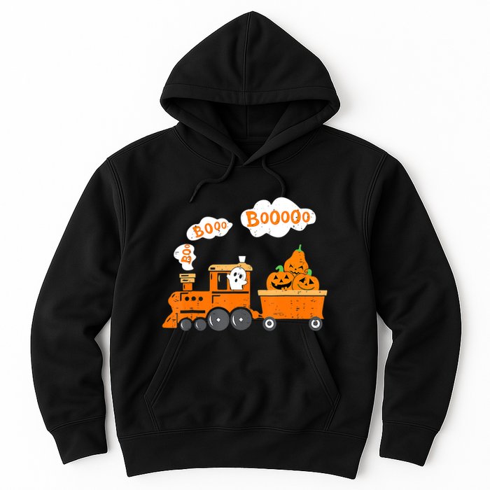 Halloween Train Boo Ghost Pumpkin Toddler Boys Hoodie